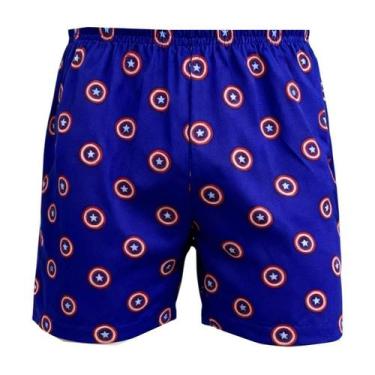 Imagem de Samba Canção Masculino Plus Size Personagem Super Heróis Shorts Dormir
