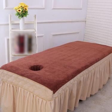 Imagem de Toalha De Cama Macia Do Salão De Beleza Da Fibra Superfina Com Furo Tampa De Mesa Da Cama Da Massagem Dos Termas Fisioterapia Engrossa A Toalha De Banho, 6, 100x200cm