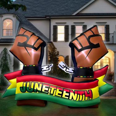 Imagem de bbioc Decorações Infláveis De Juneteenth 6,5 Pés Comprimento, Decoração Liberdade Preta, Inflável Com Iluminação Led Embutida, Quintal E Área Externa Para Uma Feliz Festa