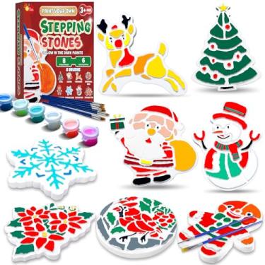 Imagem de EggSun 8Pcs Stepping Stones Painting Crafts Kit for Kids 4 8 6, DIY Garden Stones Outdoor Paint Your Own Ceramic Unicorn Arts and Crafts for Boys Girls Ages 4 7 9 10 12 Christmas Birthday Gifts