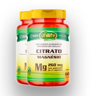 Imagem de Kit 2 Magnésio citrato Unilife 350mg 60 cápsulas