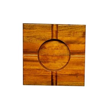 Imagem de Suporte para Charutos em Madeira, Cinzeiro de Madeira Envernizado com 4 Espaços, Acabamento em Verniz, Alta Durabilidade