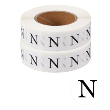 Imagem de PATIKIL Etiqueta de inventário, 1600 peças de etiqueta autoadesiva com letra N de 0,75 polegadas para inventário de organização de escritório de armazém, 800 peças/rolo, 2 rolos
