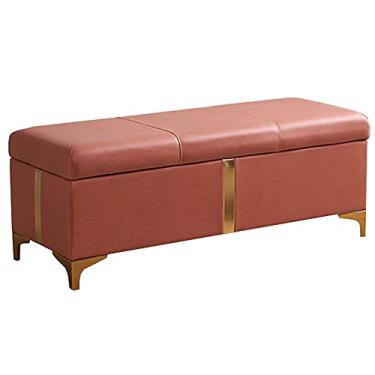 Imagem de Banqueta dobrável de segurança contra incêndio para mudança de sapatos domésticos 60/80/90/100 cm retangular espaço de armazenamento capa de tecido Os pés de metal podem suportar 150 kg (tamanho: 60