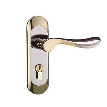 Imagem de Maçaneta de porta maçaneta de lingueta única fechadura de porta vintage maçaneta de porta interna de madeira maciça para lavanderia corredor armário portas de escritório fechadura de porta com alça