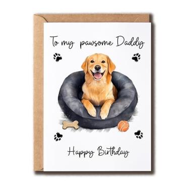 Imagem de ZoZi9xDesigns To My Pawsome Daddy - Cartão de felicitações - Cartão de aniversário Golden Retriever - Feliz Aniversário - Pai Golden Retriever - Amante de cães - Dono do animal de estimação