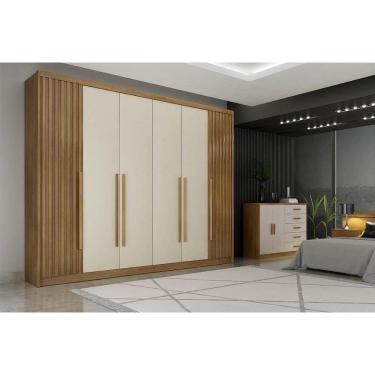 Imagem de Guarda Roupa Casal 6 Portas (2 Ripadas) E 8 Gavetas Bragança/coimbra Cumaru/fendi 25 - Novo Horizonte