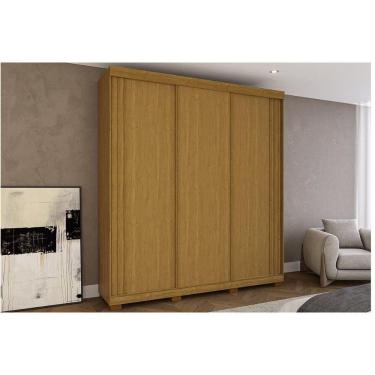 Imagem de Guarda Roupa Casal 3 Portas De Correr E 4 Gavetas Deise Flex Cinamomo/cinamomo Ou Off White - Acp