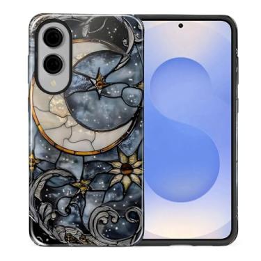 Imagem de DAIZAG Capa para Samsung Galaxy S25 Edge, linda capa de telefone para meninas e mulheres, resistente a arranhões, à prova de choque, arte celestial lua estrelas