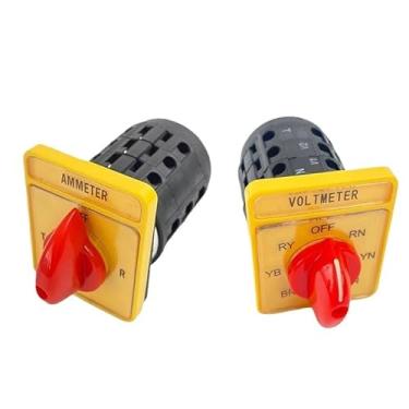 Imagem de Seletor de voltímetro 16A comutação multiposição três polos interruptor rotativo controle eletrônico circuito de partida YMW98-16/3