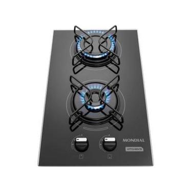 Imagem de Cooktop 2 Bocas a Gás GLP Mondial Preto Acendimento Automático Portátil CTG-04