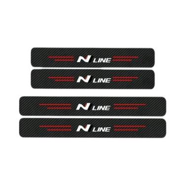 Imagem de Adesivos Protetores De Soleira De Porta De Carro Em Fibra De Carbono P