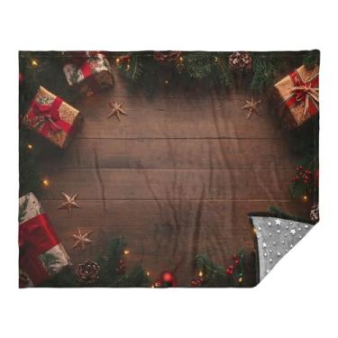 Imagem de KEEPREAL Cobertor que brilha no escuro para crianças, 138 cm × 177 cm, macio, aconchegante, felpudo, fofo, cobertor para todas as estações, galhos de árvore de Natal, cobertores para sofá, cama #484