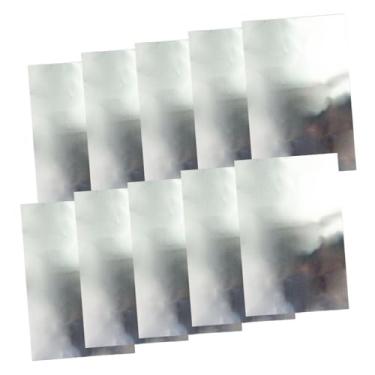 Imagem de Colaxi Pacote com 10 unidades de cartolina brilhante com efeito metalizado espelhado, ideal para artesanato, pôsteres, cartões de felicitação e álbuns de, Prata