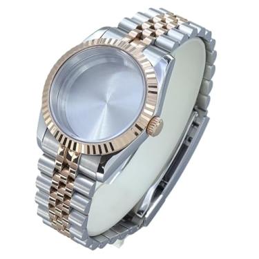 Imagem de FEIYASHI Caixa de relógio luxuosa em ouro rosa de 36/39 mm com vidro de safira para movimento NH35 NH34 NH36 Miyota8215 8205, Tampa inferior sólida 6, 39mm+For NH35/34/36/38 Movement, Caixa de relógio