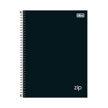 Imagem de Caderno Espiral Pequeno 1/4 Capa Dura 160 Folhas Zip Tilibra Preto