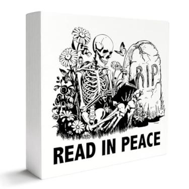 Imagem de Placa de caixa de madeira para amantes de livros, leitor leitor de livros tarô Bookish Tarot decoração de mesa, decoração de casa, quarto, escritório, estante, para amantes de livros, nerd, presentes