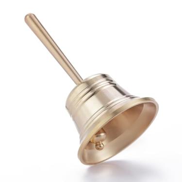 Imagem de Homelavie Pequeno sino de latão sólido para idosos, cabeceira, professor e acamado, sino de casamento, sino de jantar, sino tibetano, sino de meditação, sino de sala de aula (M)