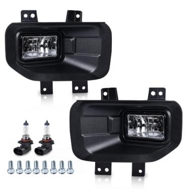 Imagem de G-PLUS Par de lâmpadas de neblina de para-choque compatível com Ford F150 2015 2016 2017 faróis de neblina de direção com lâmpadas de halogêneo H10, lente transparente FL3Z15201B, FL3Z15200B