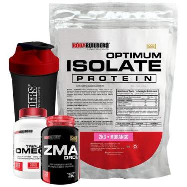 Imagem de Kit Optimum Isolate Protein 2kg + Ômega 120 Cáps + Zma Drol 120 Cáps +