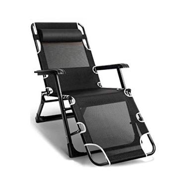 Imagem de YYBOES Espreguiçadeiras, espreguiçadeiras resistentes, móveis de jardim, cadeiras de acampamento e jardim, espreguiçadeiras dobráveis reclináveis à prova d'água de metal para escritório ao ar livre
