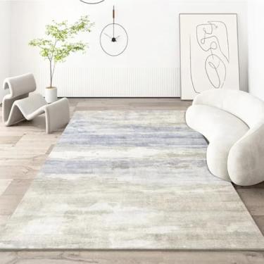 Imagem de Tapete branco puro, cor sólida, decorativo, grande, bege, para sala de estar, macio e confortável, para quarto (200 x 300 cm, 79 x 118 pol./FYR62)