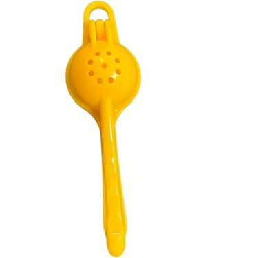 Imagem de Espremedor de frutas cítricas multifuncional, espremedor manual de plástico durável (21,3 cm/8,3 pol) para limões/limões/laranjas, livre de BPA, 3 cores (amarelo/vermelho/verde) (amarelo)