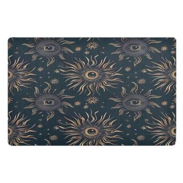 Imagem de STAYTOP Eye of The Sun Tapete de porta para entrada externa 81 x 50 cm, tapete de boas-vindas externo/interno, tapetes de banho fofos, capacho frontal antiderrapante para entrada, pátio, áreas de alto