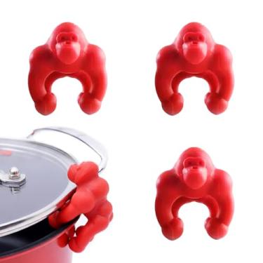 Imagem de 3PS levantador de tampa de panela à prova de derramamento criativo ferramentas de cozinha de silicone tampa tampa derrame ferramenta de cozinha decoração