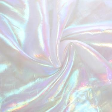 Imagem de Tecido holográfico, 150 cm iridescente lantejoulas gradientes organza renda seda glitter translúcido material de tule para cortina, casamentos, festas, eventos, decorações