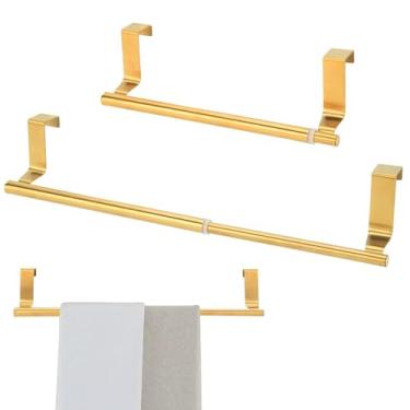 Imagem de Blagain Suporte de toalha sobre armário, comprimento ajustável de aço inoxidável sobre a porta do armário barra de toalha de cozinha. Suporte de toalha de prato adequado para armário, porta, armário