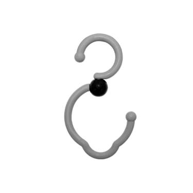 Imagem de Kit 2 Ganchos Multiuso Reforçados para Carrinho de Bebê | Suporte Universal de Alumínio Cinza | Prendedor de Bolsa, Sacola e Mochila | Giratório 360° | Super Resistente e Essencial para Passeios