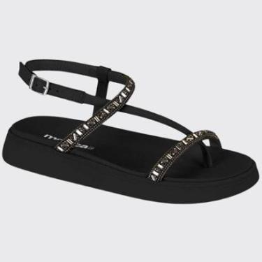 Imagem de Sandália Slide Feminina Flatform Papete Tiras Brilhante Moleca 5499.105.28281-Feminino