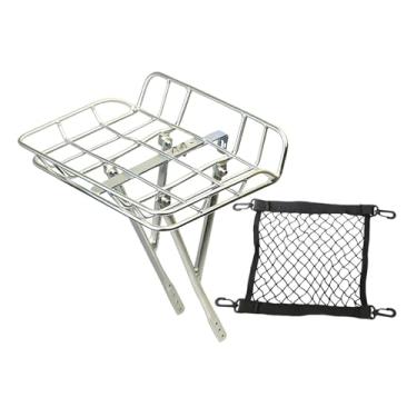 Imagem de Dynwave Suporte de carga para bicicleta, cesto para bicicleta, grande capacidade, elegante, prático, em liga de alumínio, organizador para diversos objetos, Prata