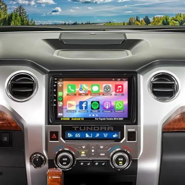 Imagem de Upgrade de rádio automotivo 4G + 64 GB para Toyota Tundra 2014-2021 com Carplay sem fio e Android Auto, Android 13 Tundra estéreo com controle de voz, Bluetooth, WiFi, GPS, SWC, EQ, FM, RDS, espelho e