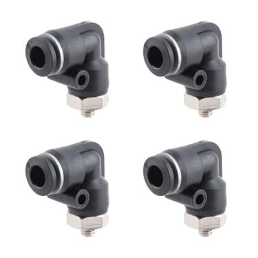 Imagem de aqxreight 10 Peças Conectores Pneumáticos Em Forma de L ângulo Reto Rosca Externa Encaixes de Tubulação Rápida Acessórios de Compressor de Ar 4 M5 Com Anéis Ovais Fáceis Pneumáticos Externos São
