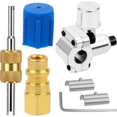 Imagem de Kit de válvula de retrofit A/C, adaptador de conversão lateral baixa R12 para R134A BPV31 Conjunto de válvula de perfuração de bala para sistema de refrigeração HVAC R12 R22 R502 R134A