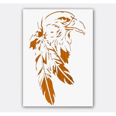 Imagem de Águia Logo Stencil 12,7 x 20,3 cm para pintura de aerógrafo e mais estêncil reutilizável STENCILAIR