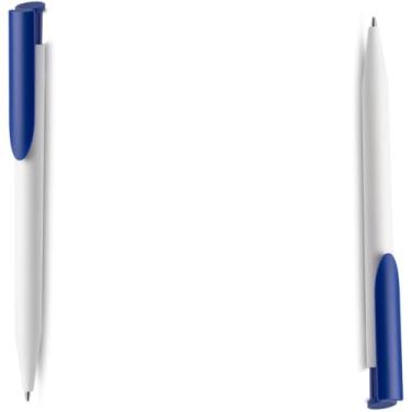 Imagem de Caneta Esferográfica em Alumínio Reciclado, Retrátil, Escrita Azul, Corpo Emborrachado, Ponta Touch, Refil Tipo Parker, Ambidestro, 15g (Kit 2 Azul)