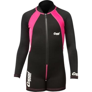 Imagem de Cressi Roupas de banho de manga comprida para bebês meninas, preto/rosa, médio EUA