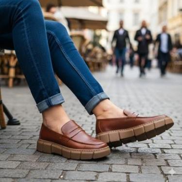 Imagem de Sapato Loafer Masculino em Couro de Luxo Sola Premium Estilo Elegante Social-Masculino