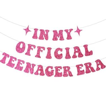Imagem de In My Official Teenager Era Banner Faixa de Festa de Aniversário para Adolescentes 13 Anos Decorações de Aniversário Taylo Swifte Decorações de Aniversário Glitter