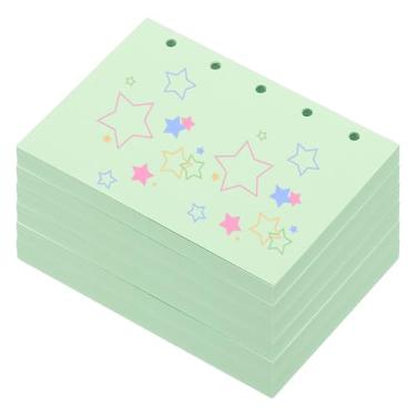 Imagem de PATIKIL Papel colorido de folhas soltas, 10,4 cm x 7,6 cm (A8), 300 folhas, 5 furos, 150 g/m², refil de fichário em branco, suprimentos de papel para escritório, anotações, planejador, diário, verde
