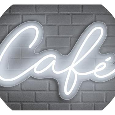 Imagem de Painel Acrílico Neon Led Café 51 X 25cm Festas Loja (Branco Frio)