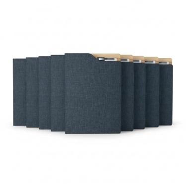 Imagem de Caderno de Anotações Executivo com Capa Dura em Material Reciclável, 80 Folhas Pautadas Bege, Suporte para Caneta, 21,3x14,5cm (10, Azul)