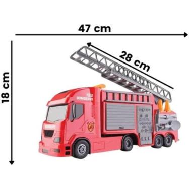 Imagem de Caminhão de bombeiros brinquedo infantil com escada móvel - Silmar