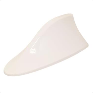 Imagem de Antena Shark Tubarão para Carro com Teto Plano Recepção AM/FM Design Esportivo Aerodinâmico Multimarcas com Kit de Instalação (Branco Pérola)