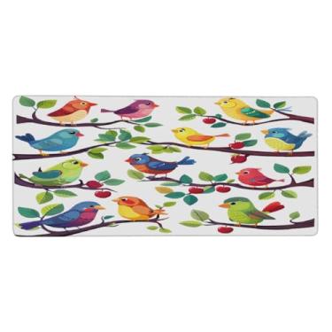 Imagem de Tapete de rato grande animal colorido fofo à prova d'água tapete protetor de mesa estendido para computador tapete de base de borracha antiderrapante para escritório, computador, teclado, laptop e