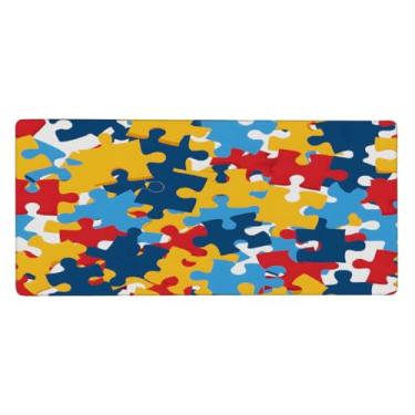 Imagem de Tapete de mouse retrô colorido grande e colorido à prova d'água para computador protetor de mesa com base de borracha antiderrapante para escritório, computador, teclado, laptop e mesa de casa, mouse