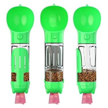 Imagem de Garrafa de água para cachorro caminhadas Dispenser portátil viagens com animais estimação Copo multifuncional Caixa comida com铲 cocô Bacia beber em forma O ergonômica Operação uma mão Design estanque